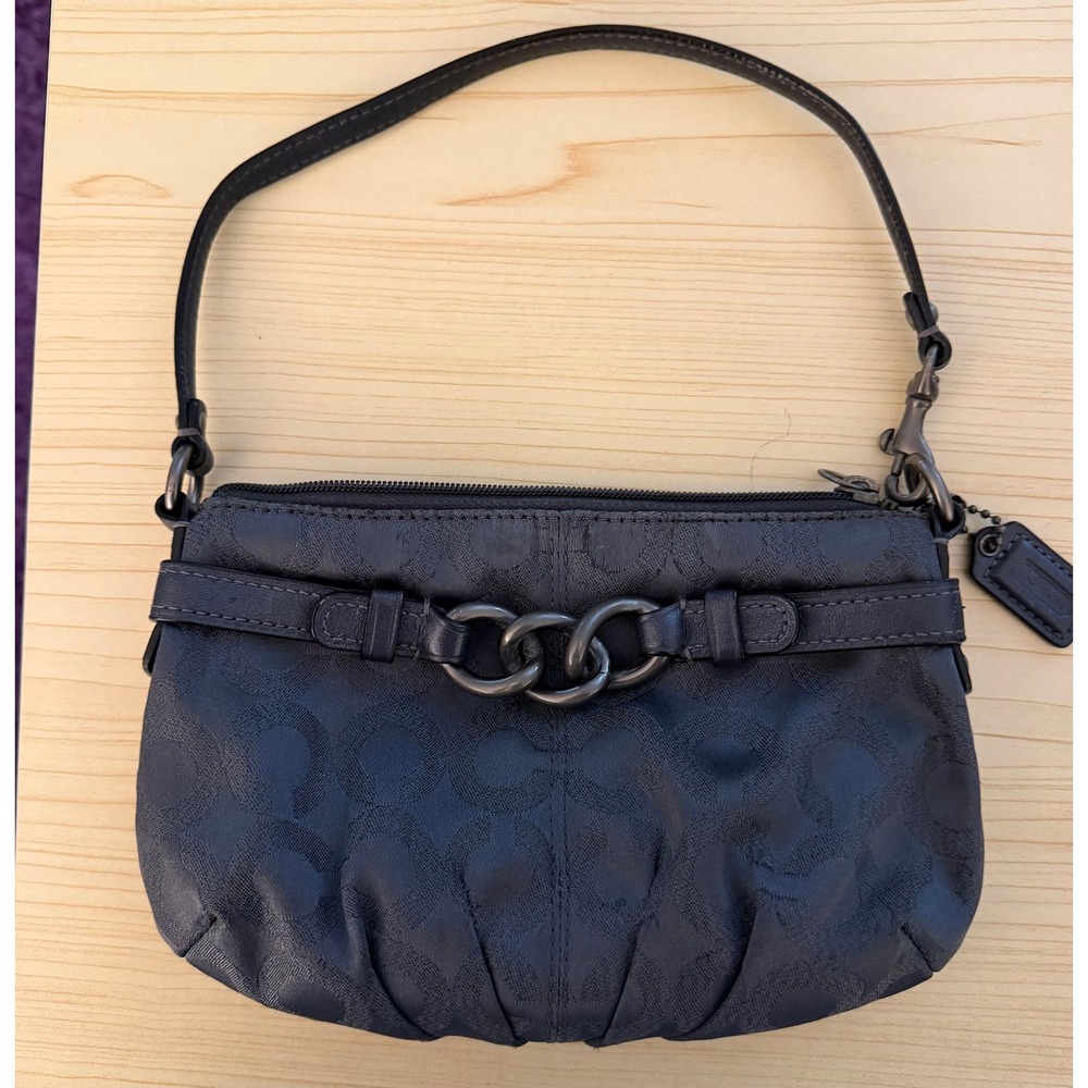 Coach Brook Op Art wristlet clutch with gunmetal hardware